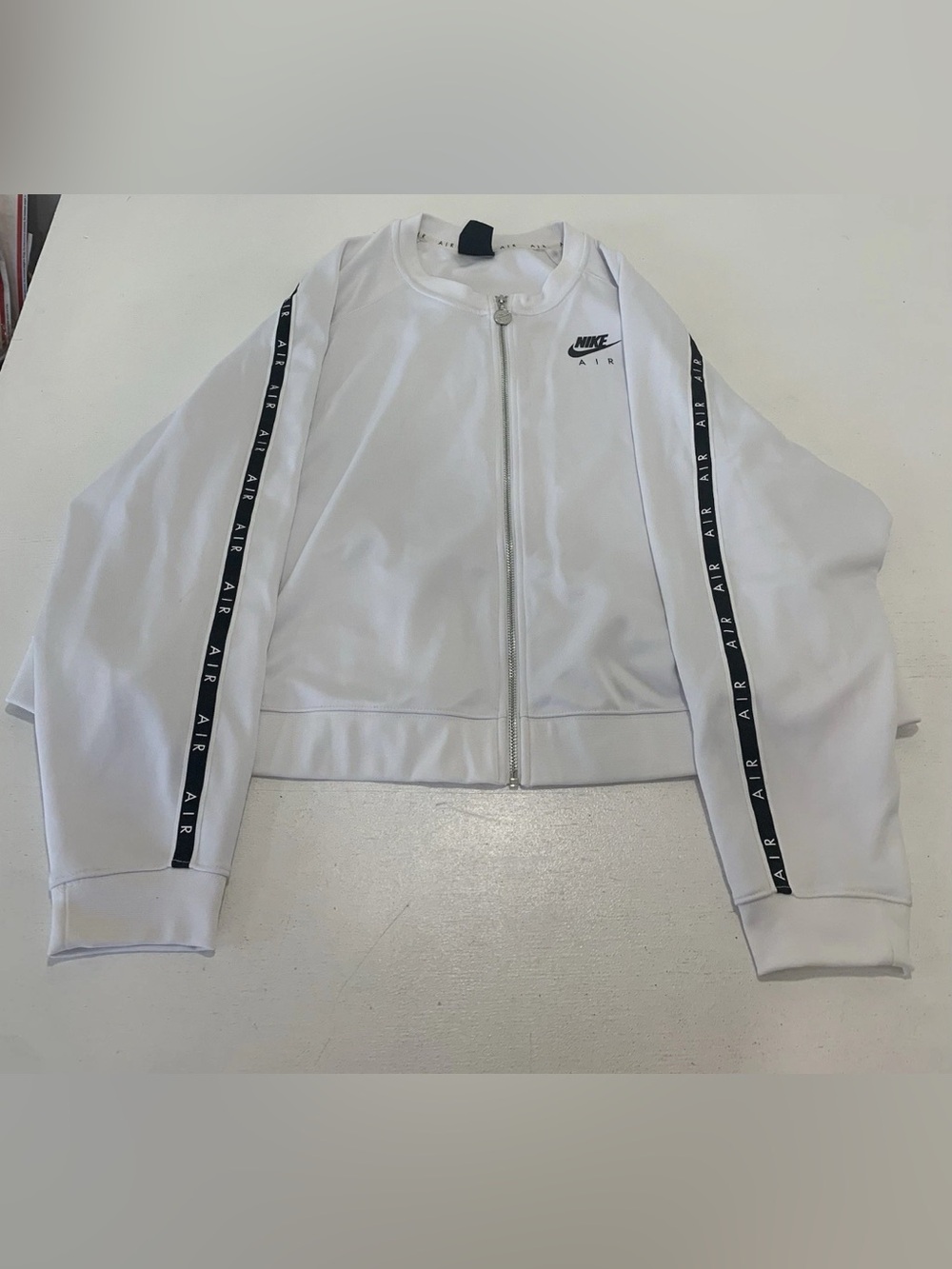Nike Air White Cropped Bomber Jacket Womens Size 3XL